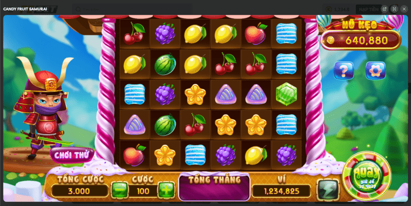 Giao diện Slot Game Candy Fruit Samurai