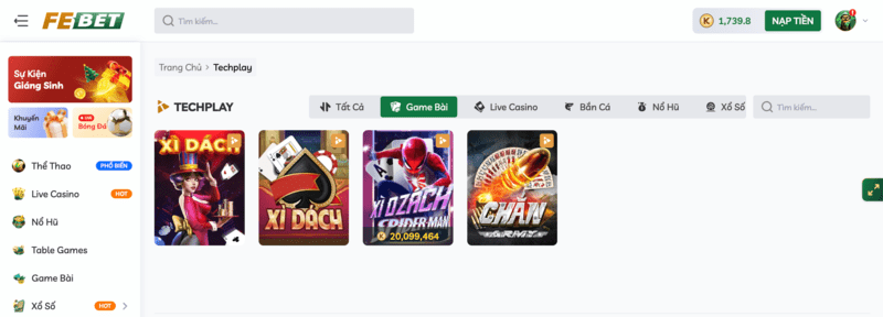 Sảnh Game Bài TECHPLAY